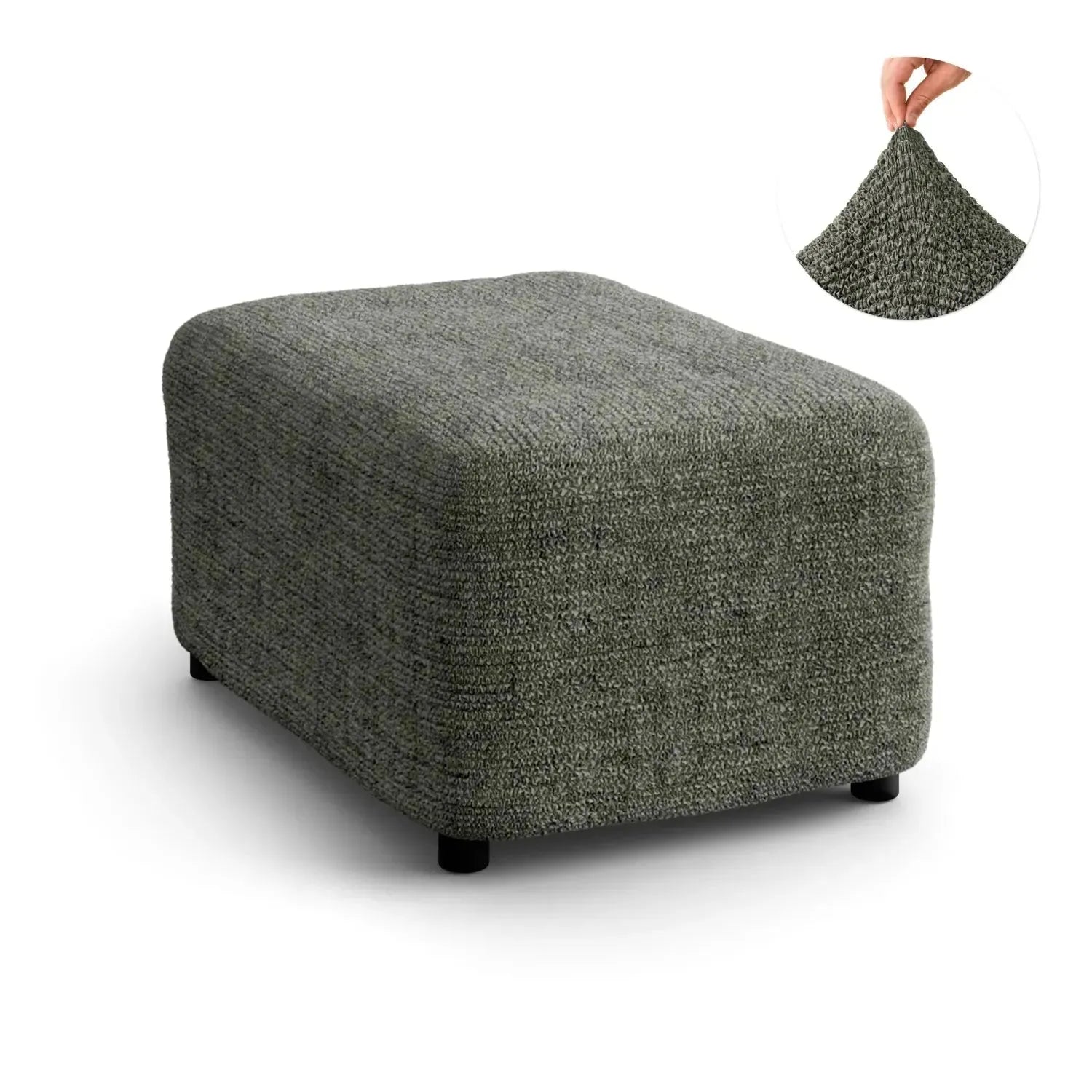 Medium Ottoman Slipcover - Microfiber Printed Collection - Perfect for Living Room, Bedroom & Home Decor