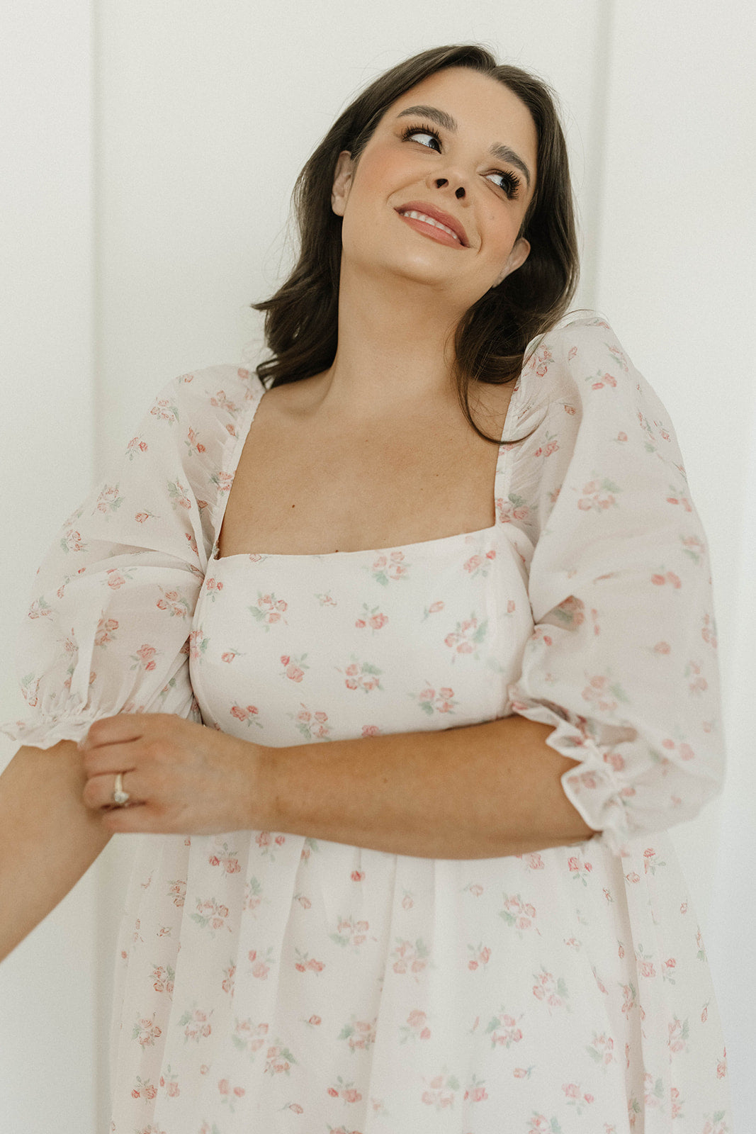 Mona Maxi Dress with Smocking - Blush Floral Print, Bump Friendly Maternity Dress, Inclusive Sizing S-3XL | Perfect for Weddings, Beach Vacations & Summer Outfits