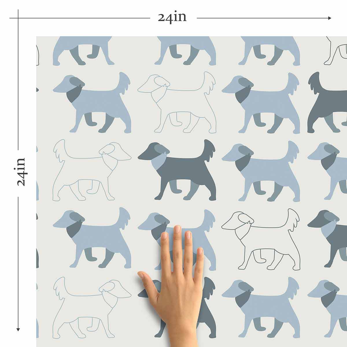 Blue Dog Peel and Stick Removable Wallpaper 0157 - Self-Adhesive Decorative Wall Covering for Nursery, Kids Room & Home Decor
