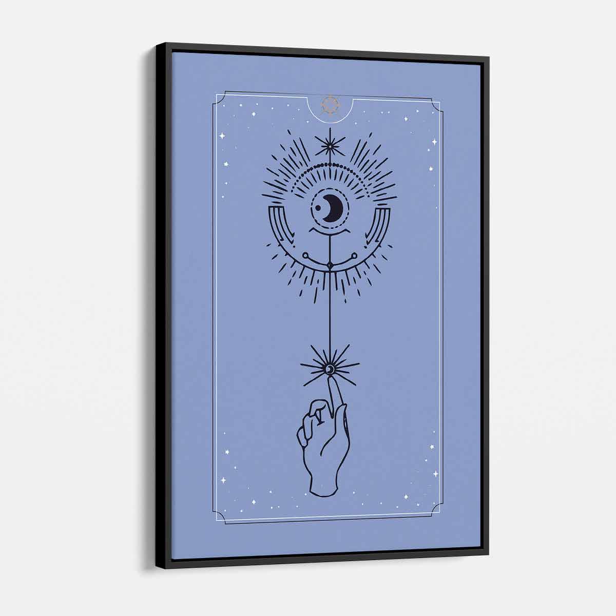 Blue Mystic Tarot Card Wall Art Canvas Print - Mystical Home Decor for Living Room, Bedroom & Office | Spiritual Gift for Tarot Lovers