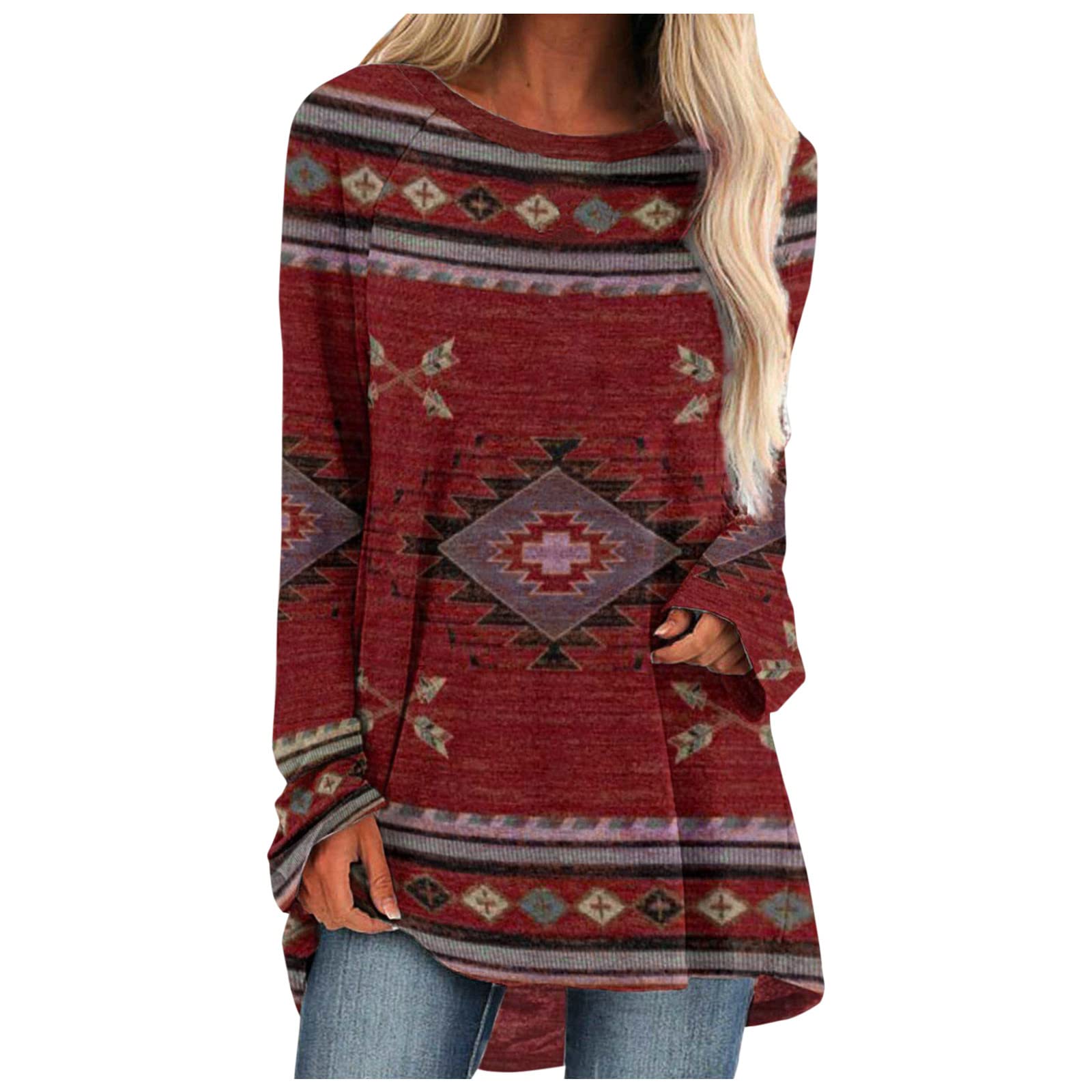 MILAX Women's Winter Fashion Warm Print Long-Sleeve Sweatshirt - Casual Turtle Neck Blouse for Women - Perfect for Cold Weather, Office Wear & Holiday Outfits