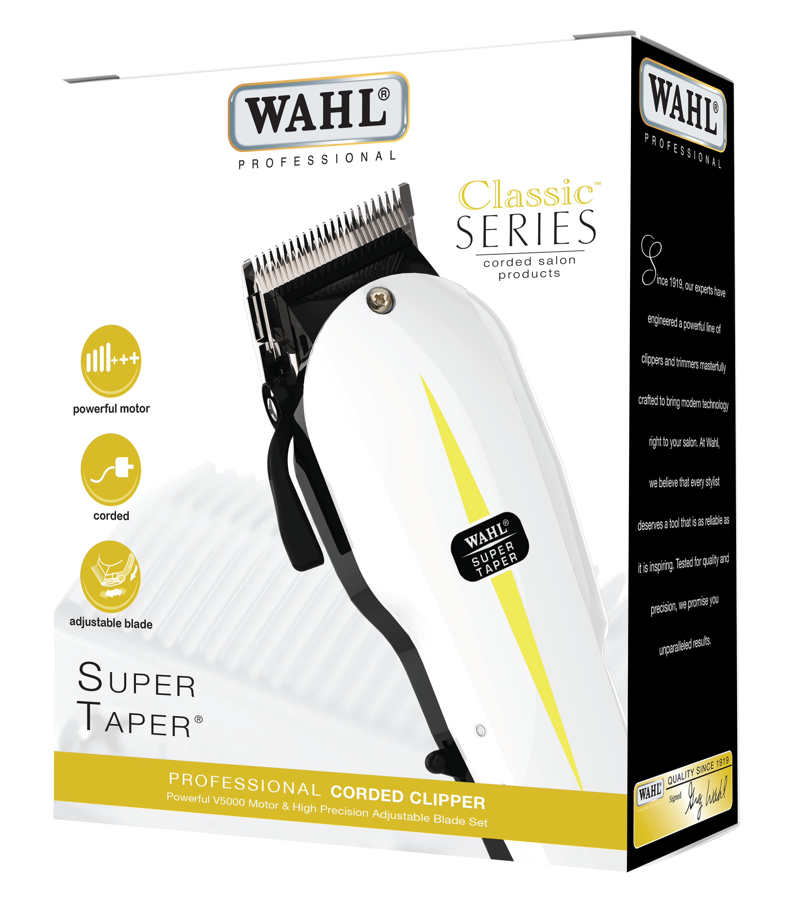 Wahl Super Taper Corded Hair Clipper - Professional Barber Clippers for Men's Haircut & Grooming - Perfect for Home Haircuts, Beard Trimming & Styling