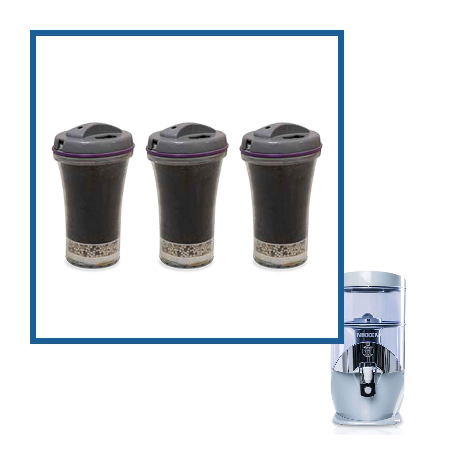 Nikken PiMag Waterfall 3 Replacement Filter Cartridges 13845 - Compatible with Gravity Water Filter System 1384 - High Capacity 45L/Day Flow Rate - Ideal for Home, Office & Outdoor Water Purification