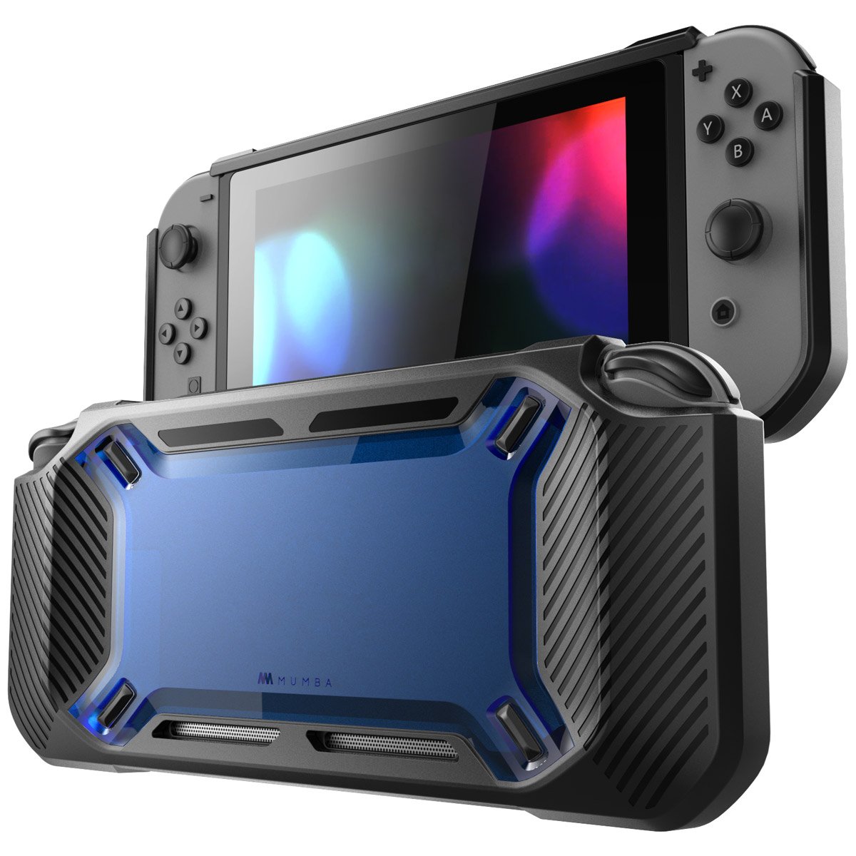 Premium Heavy Duty Slim Rubberized Snap-on Hard Case Cover for Nintendo Switch 2017 (Blue) - Shockproof Protection for Gaming On-The-Go, Travel & Everyday Use