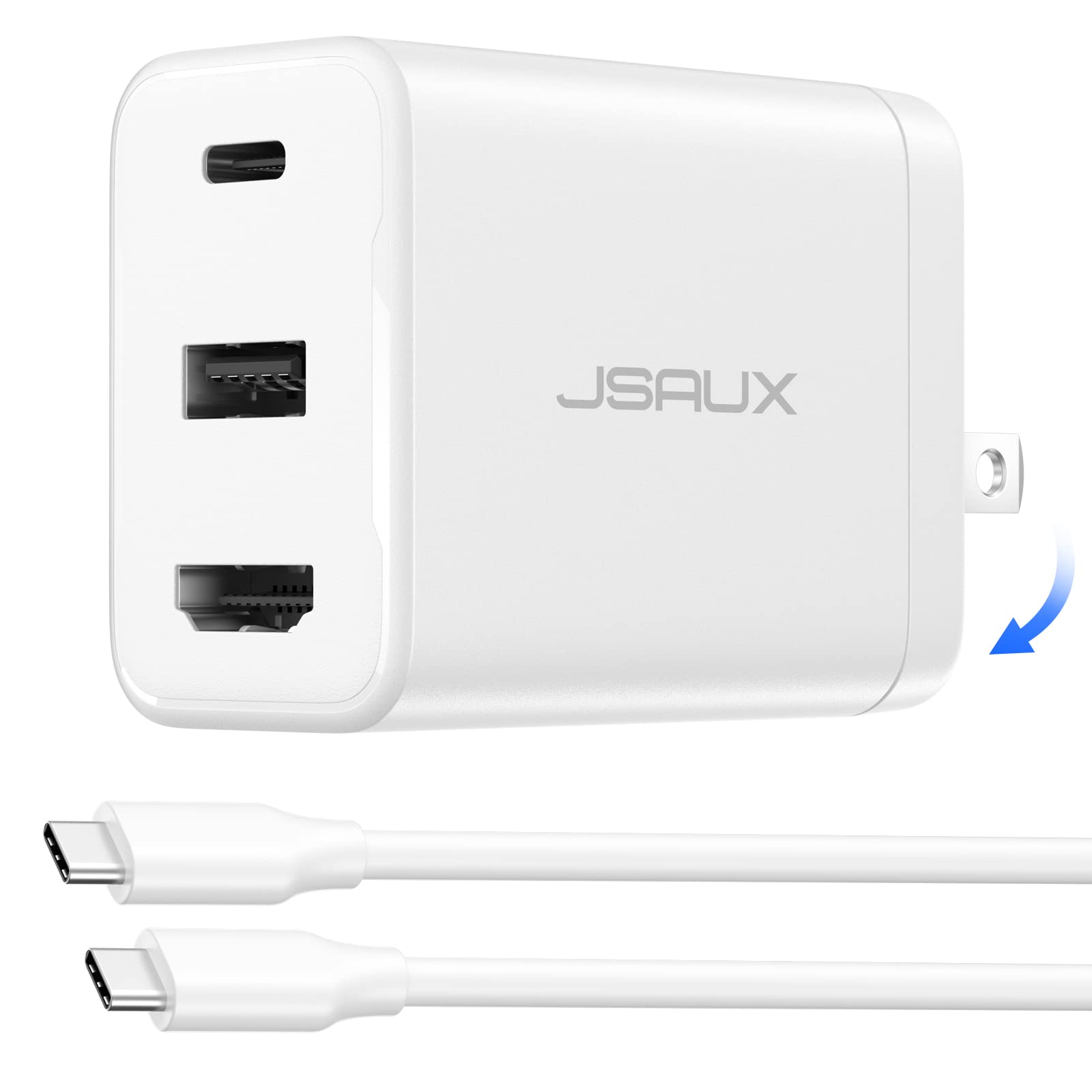 **JSAUX 45W 3-Port Dock Station for Steam Deck - USB-C/USB-A/4K HDMI Hub with 3.3FT USB 3.1 Cable & Foldable AC Charger - Compatible with Steam Deck, Nintendo Switch, MacBook, iPad, Samsung Galaxy - Perfect for Gaming, Work & Travel**