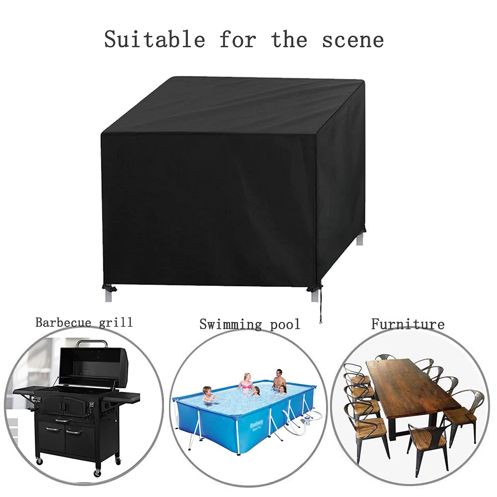 Waterproof 420D Outdoor Furniture Cover for Patio Table & Chairs - Heavy Duty Square Dust Protection with Buckle Straps (24