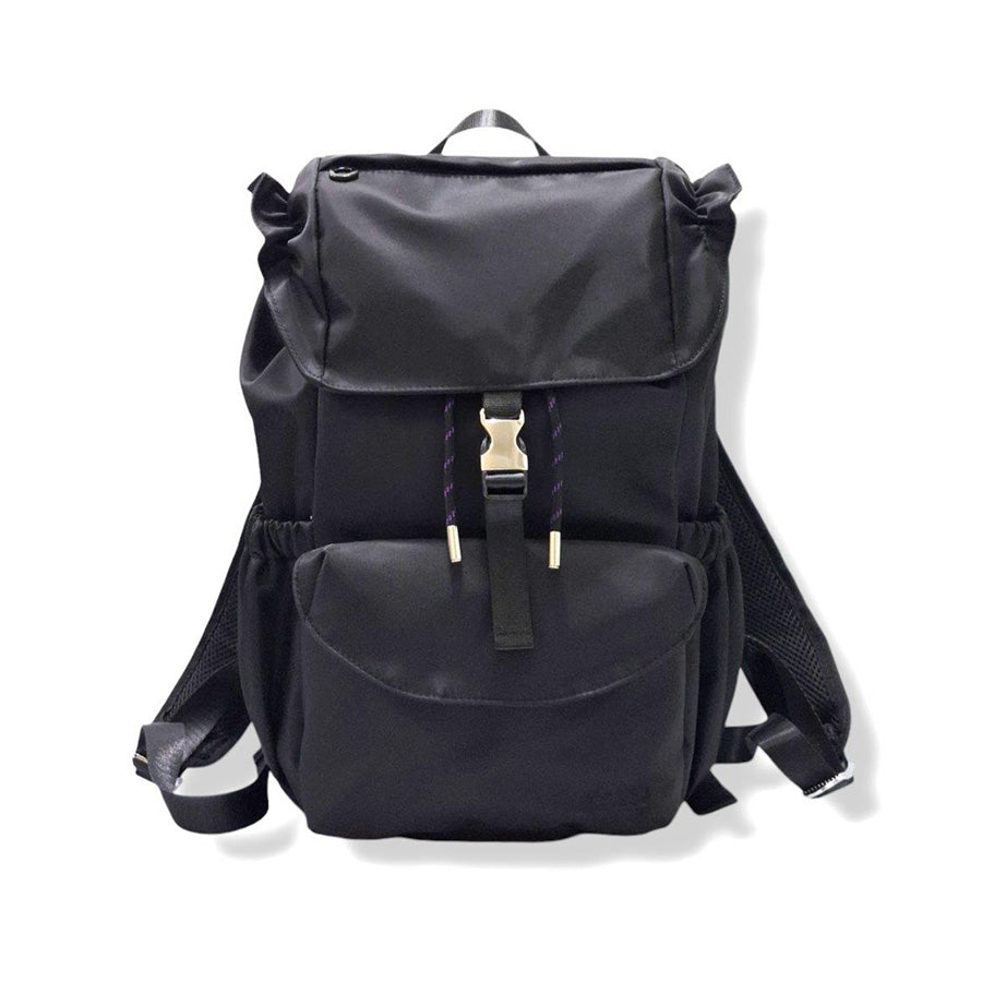 ARCHETYPE Abby Nylon Flap Backpack - Stylish Black Daypack for Women | Perfect for School, Travel & Outdoor Adventures