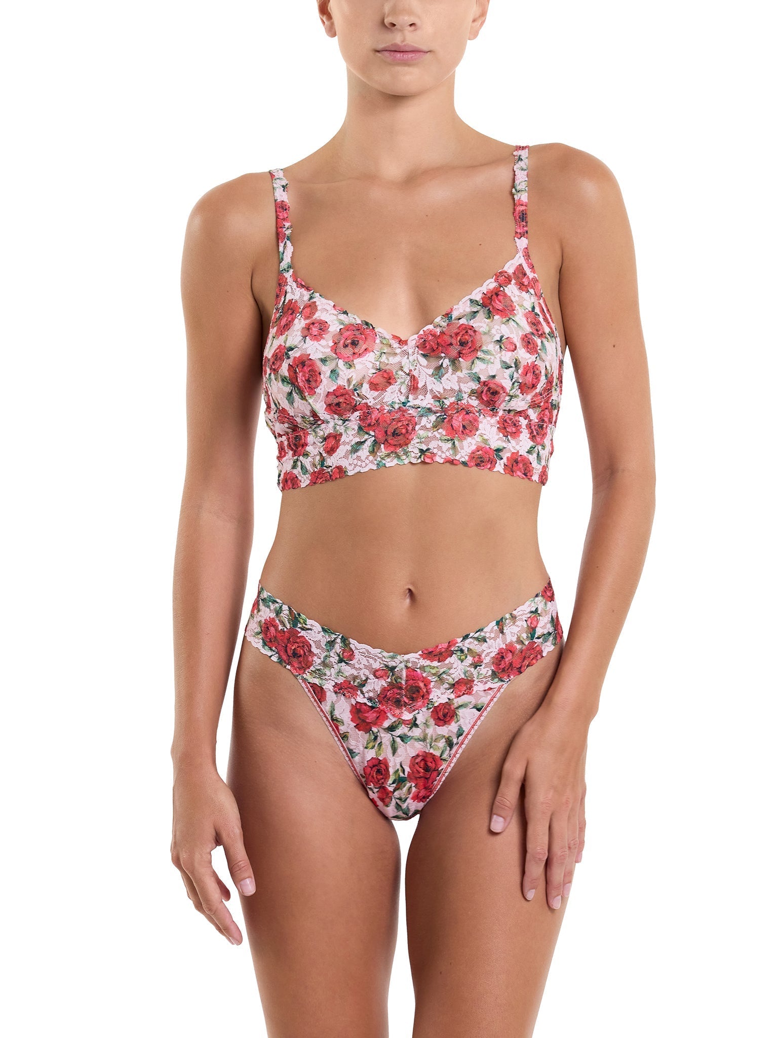 Printed Signature Lace® Original Rise Thong - Soft Comfortable Women's Underwear for Everyday Wear & Special Occasions