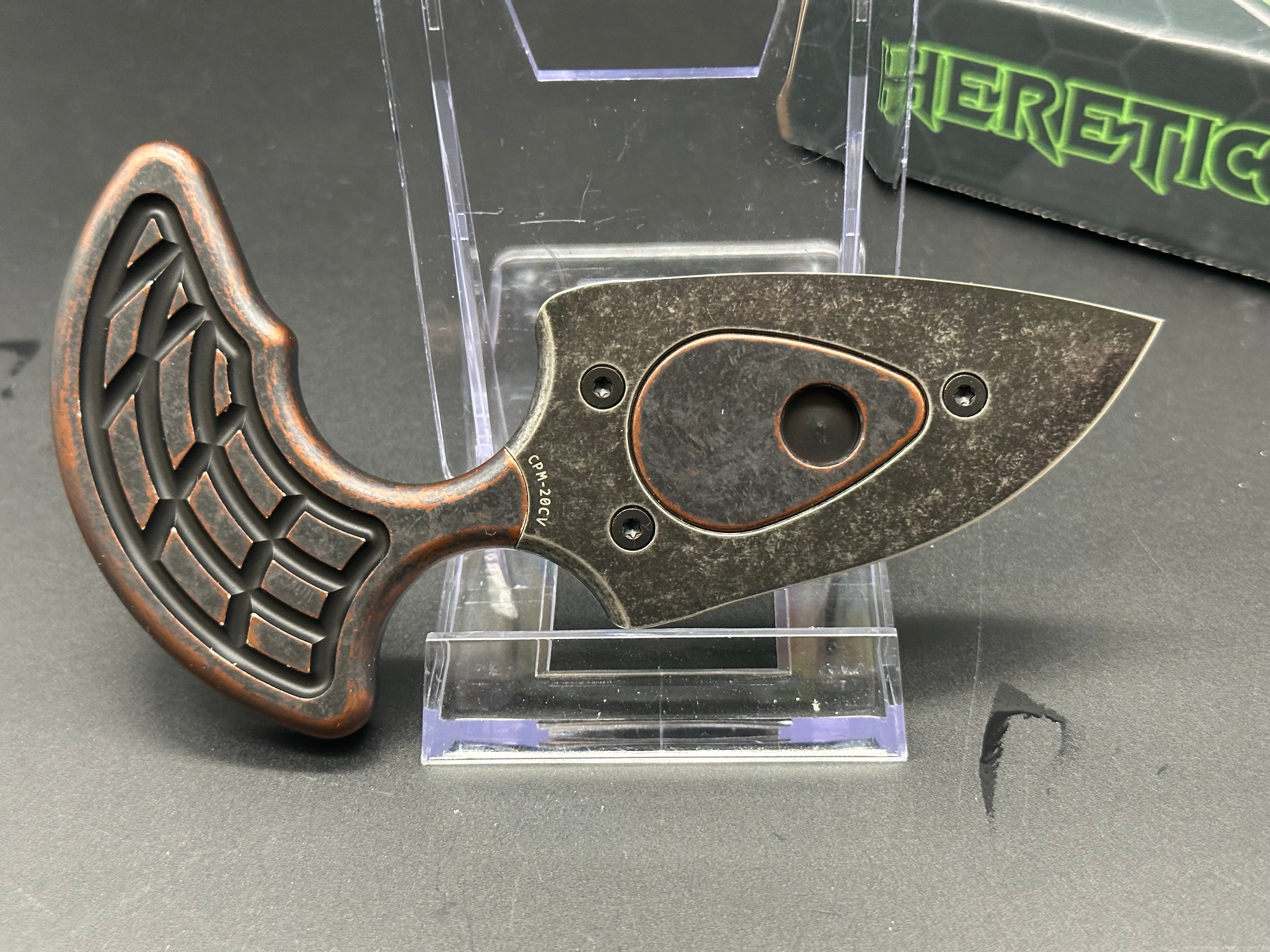 Heretic Sleight Bronze Push Dagger - Self Defense Knife, Tactical EDC Blade for Outdoor Survival & Camping | Perfect for Hiking, Hunting & Emergency Situations