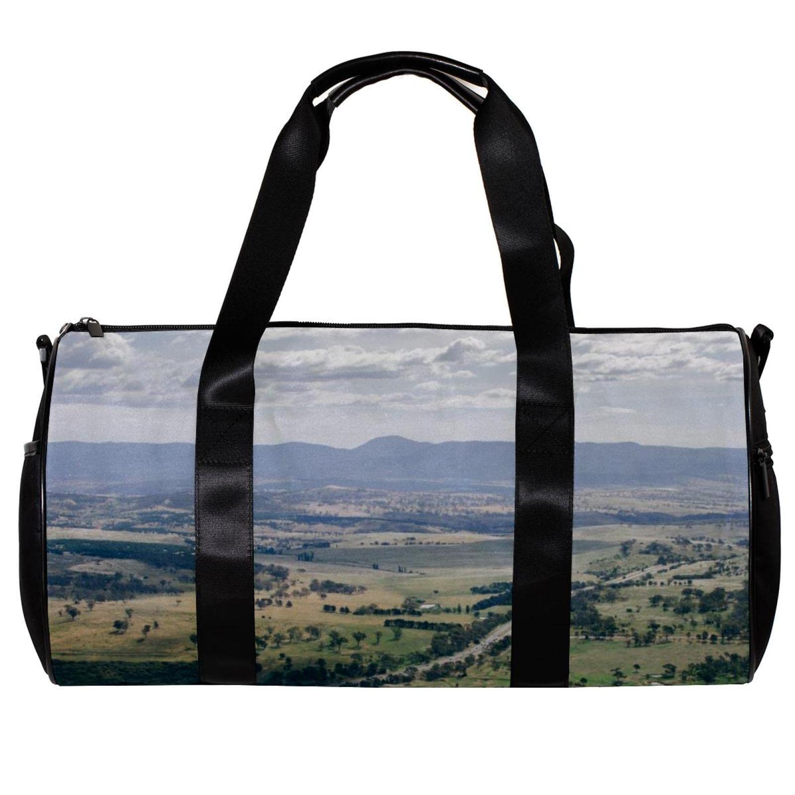 Highway Road Themed Gym Duffle Bag - Large Overnight Weekender Carry On Travel Bag for Men & Women | Perfect for Gym, Workout, Travel & Weekend Getaways