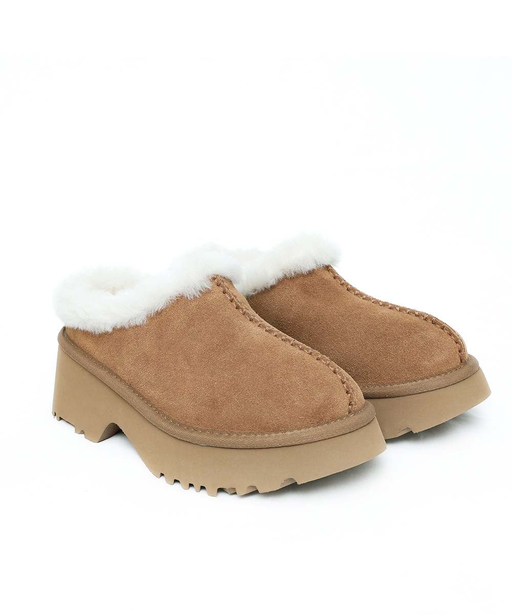 Women's UGG Terra Platform Clog - Comfortable Wool Lined Slippers for Indoor & Outdoor Wear - Perfect for Home, Office, and Casual Outings