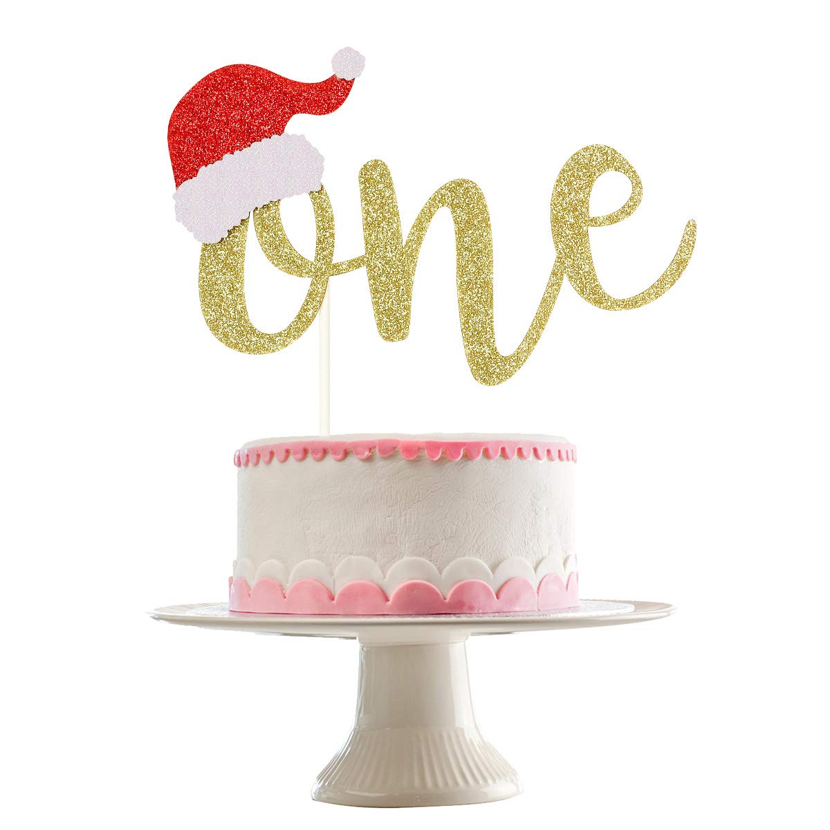 Sparkling Christmas Cake Topper - Elegant Winter & First Birthday Cake Decorations for Holiday Celebrations | Perfect for Christmas Parties, Baby Showers & Festive Desserts