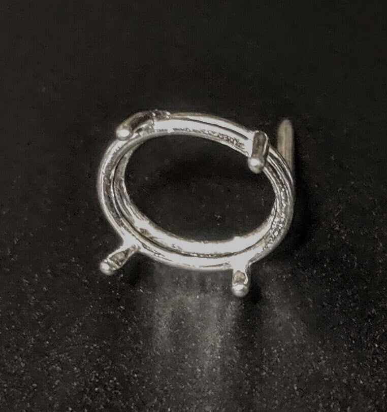 14K Gold or Sterling Silver Oval Tie Tack with Gemstone - 8x6mm, 10x8mm, 12x10mm Sizes - 4 Prong Custom Made Tie Pin for Men - Perfect for Weddings, Business Meetings & Formal Events