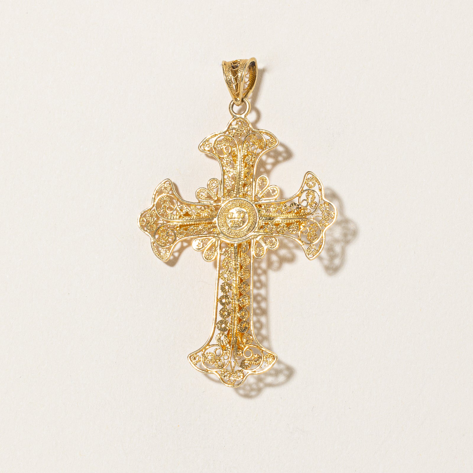 18K Yellow Gold & Enamel Cross Pendant Necklace for Women - Religious Jewelry Gift for Baptism, Confirmation & Easter - Elegant Christian Cross Pendant for Everyday Wear