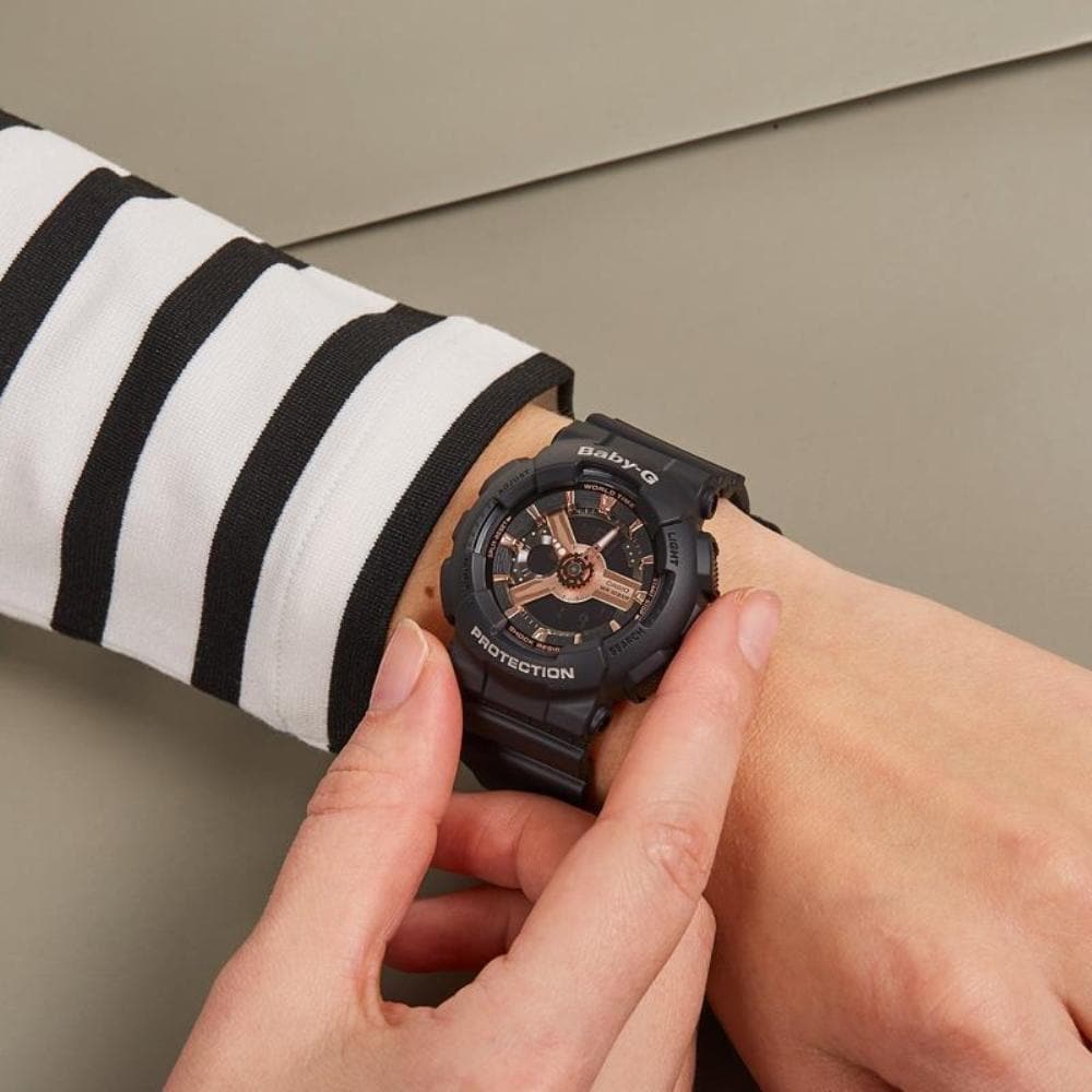 CASIO BABY-G BA-110RG-1ADR Women's Digital Sport Watch with Shock Resistance & LED Light - Perfect for Running, Swimming, and Outdoor Activities