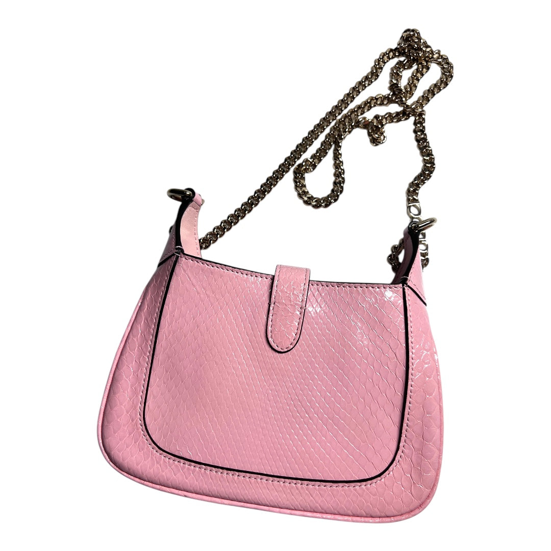 Gucci Mini Pink Python Notte Bag - Luxury Crossbody Purse for Women, Fashionable Evening Clutch for Parties & Date Nights