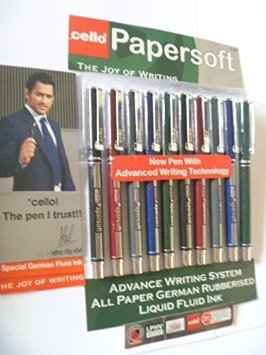 10-Pack Cello Paper Soft Ballpoint Pens - 0.7mm Nickel Silver Tip, Smooth Writing Black Ink - Ideal for Office, School & Note Taking