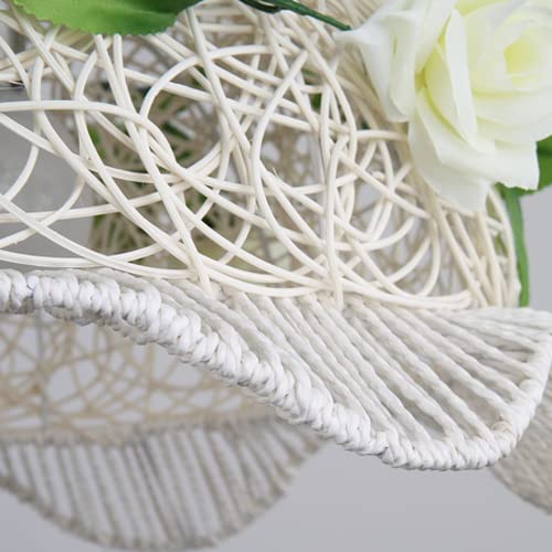 Modern Rattan Woven LED Chandelier - Postmodern Creative Ceiling Pendant Light for Dining Room, Bar, Staircase, Corridor, Porch & Small Restaurants | Energy Efficient Dimmable Lighting Fixture for Home & Commercial Spaces