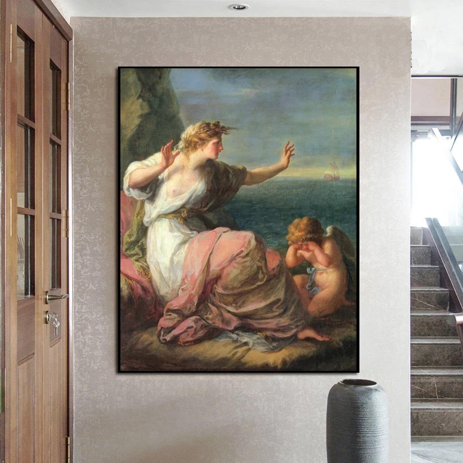 Neoclassical Ariadne Abandoned by Theseus Painting Poster - 70x90cm Frameless Wall Art for Living Room Decor