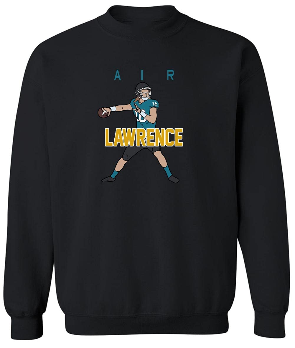 Black Jacksonville Lawrence AIR Crew Neck Sweatshirt for Men - Comfortable Cotton Pullover Hoodie for Casual Wear, Street Style & Loungewear