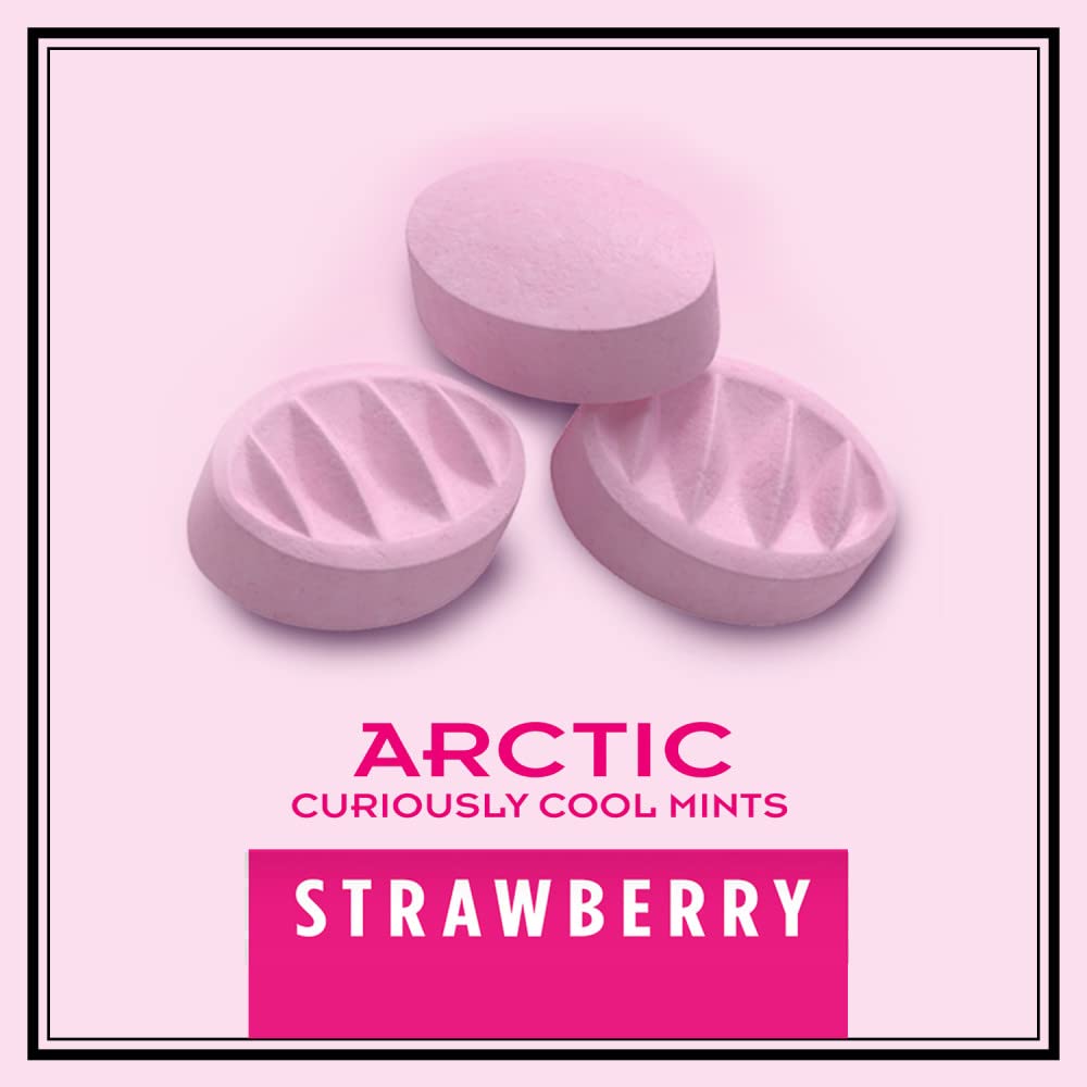 ALTOIDS Arctic Strawberry Breath Mints - Hard Candy in Bulk (1.2 oz Tin, Pack of 8) - Fresh Breath Solution for Office, Travel & After Meals