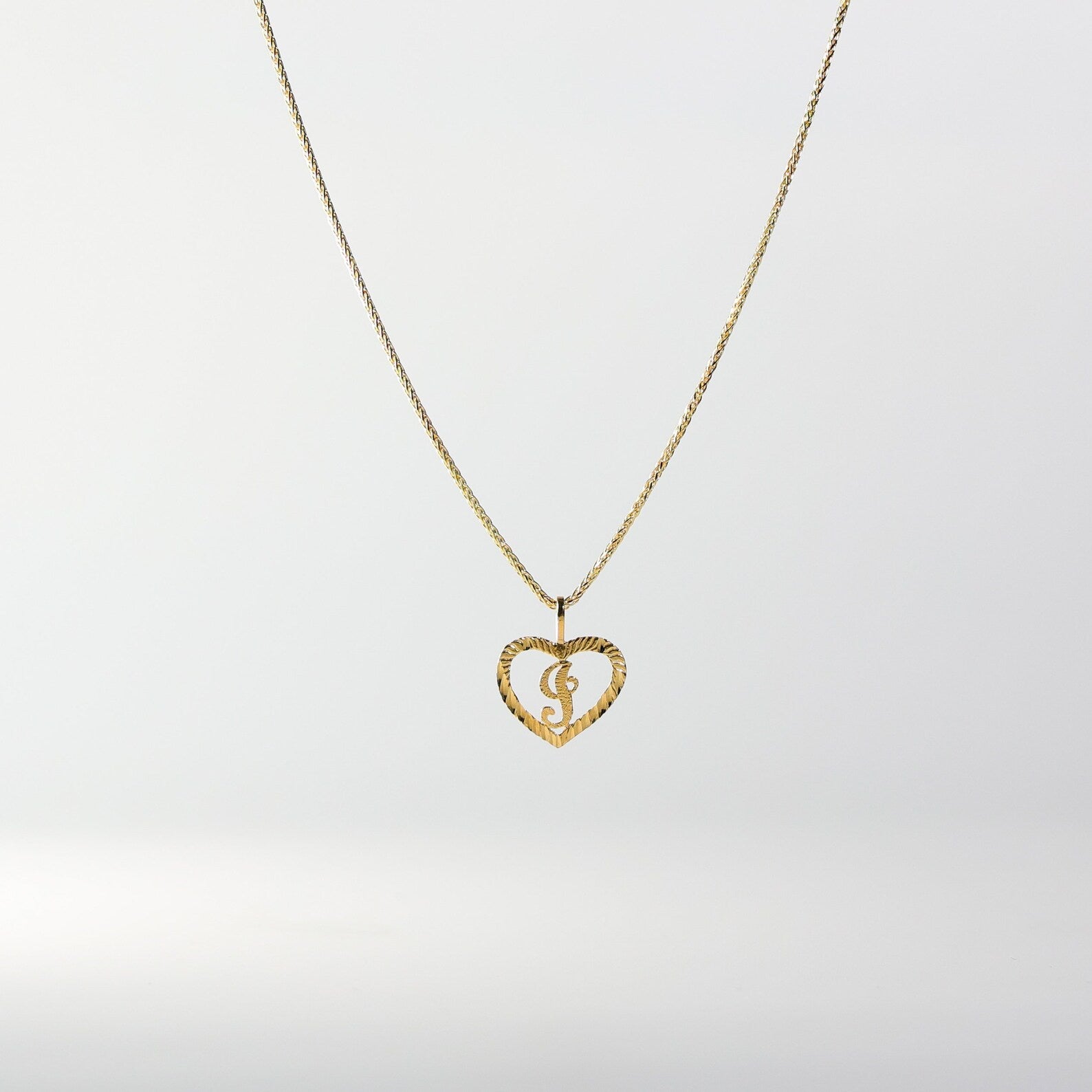 Gold Heart Shaped Letter 'I' Pendant Necklace - Personalized Initial Jewelry for Women | Perfect for Valentine's Day Gifts, Anniversary Presents & Everyday Wear