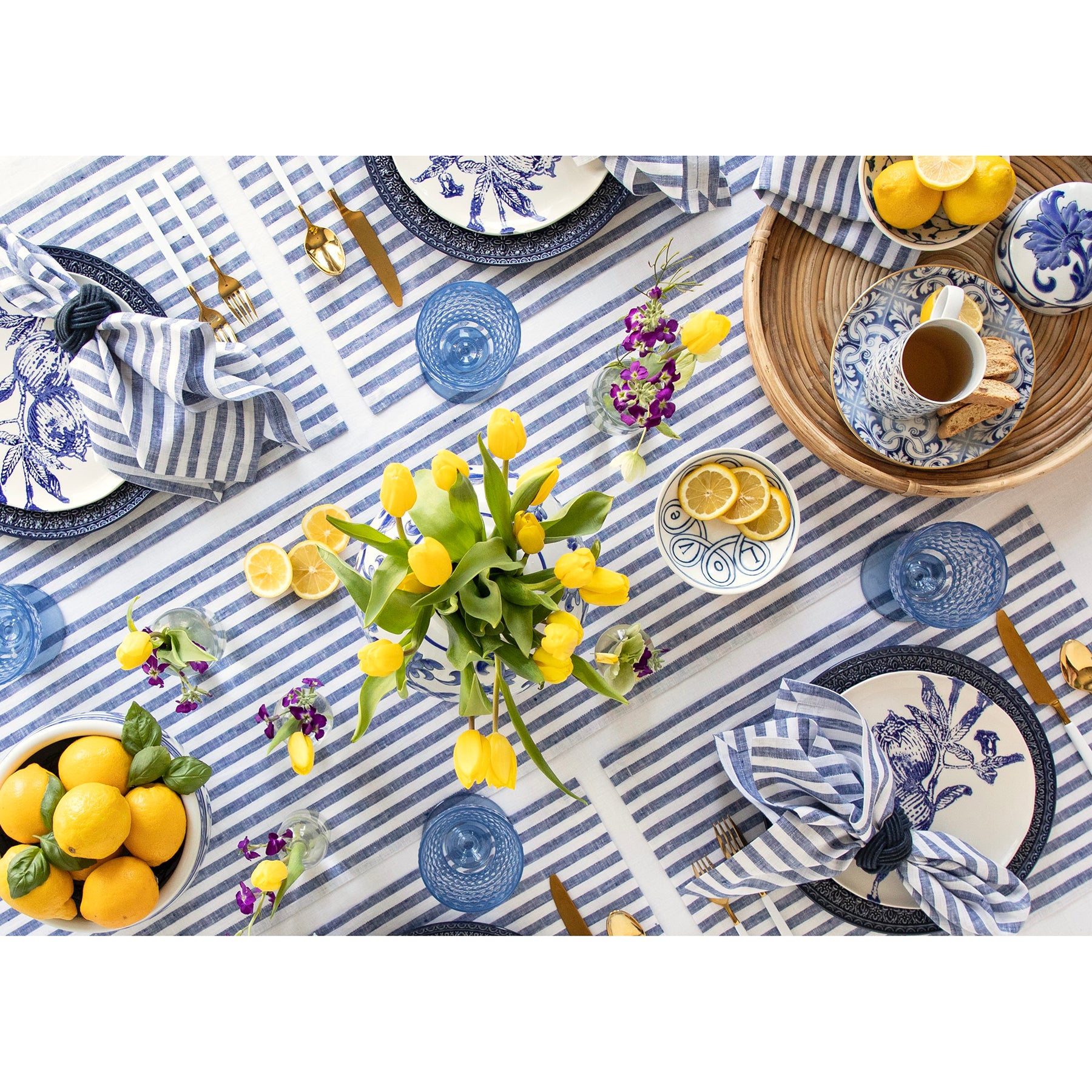 Amalfi Stripe Table Runner - Elegant Dining Decor for Weddings, Parties & Holiday Tablescapes