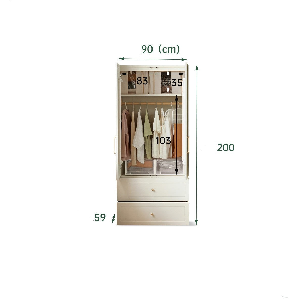 French Cream Pine Solid Wood Wardrobe - Elegant Bedroom Storage for Clothes & Accessories | Perfect for Master Bedroom, Guest Room & Walk-In Closets