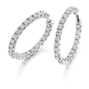 18K Gold Claw Set 1.00 Carat Diamond Hoop Earrings G/Si - Perfect for Weddings, Parties & Everyday Elegance
