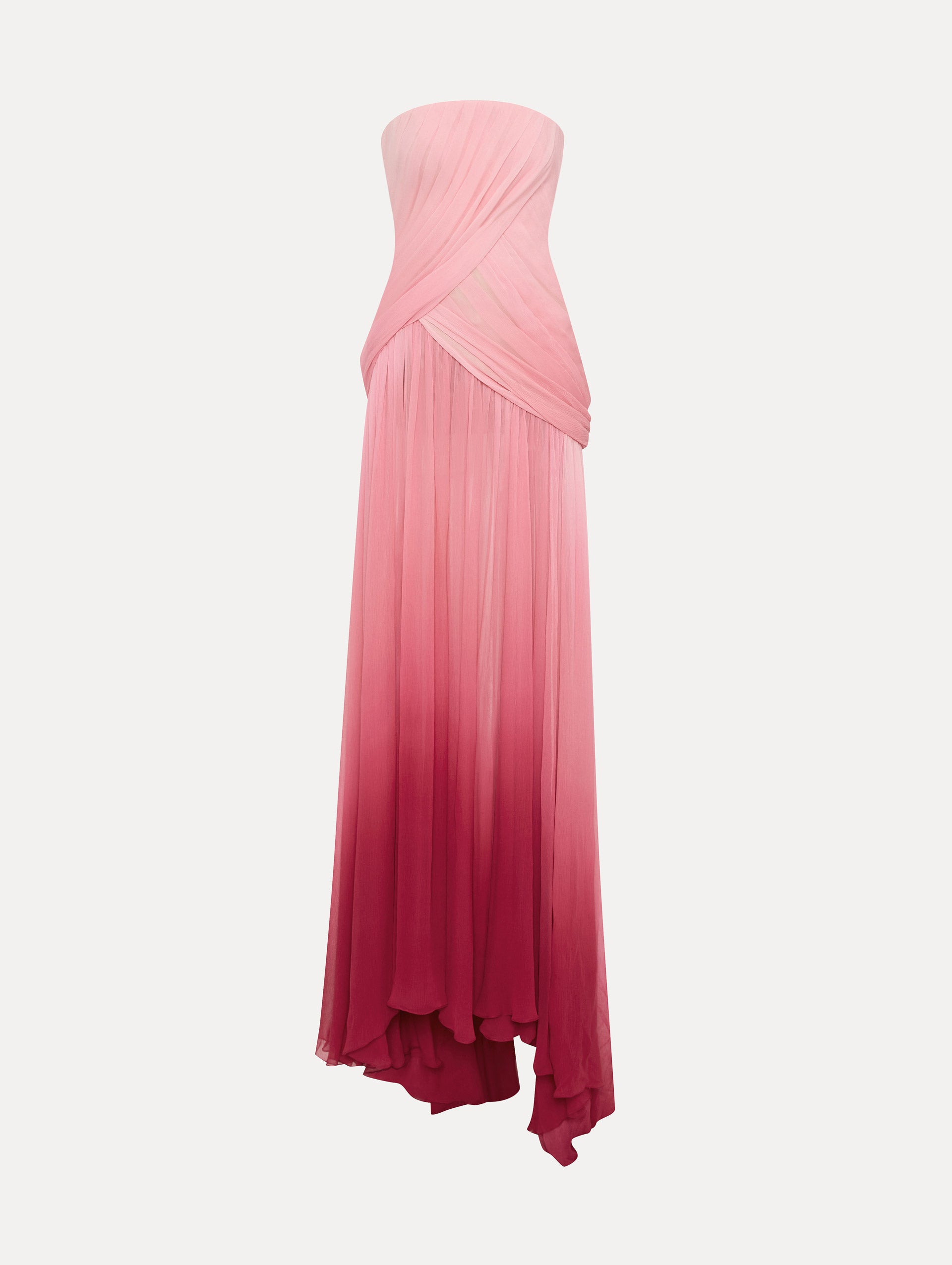 Elegant Ombré Silk Chiffon Evening Gown for Women - Flowy Formal Dress for Weddings, Galas & Special Occasions
