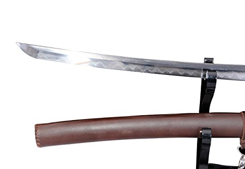 Premium Handmade Japanese Folded Steel Katana - Full Tang Clay Tempered Zombie Apocalypse Sword - Razor Sharp Blade for Cosplay, Collection & Survival Scenarios