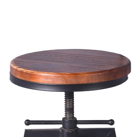 Modern 3-Piece Round Pub Table Set with Adjustable Bar Stools - Industrial Style Bistro Height Kitchen Dining Set for 2 - Perfect for Small Spaces, Breakfast Nooks & Compact Apartments