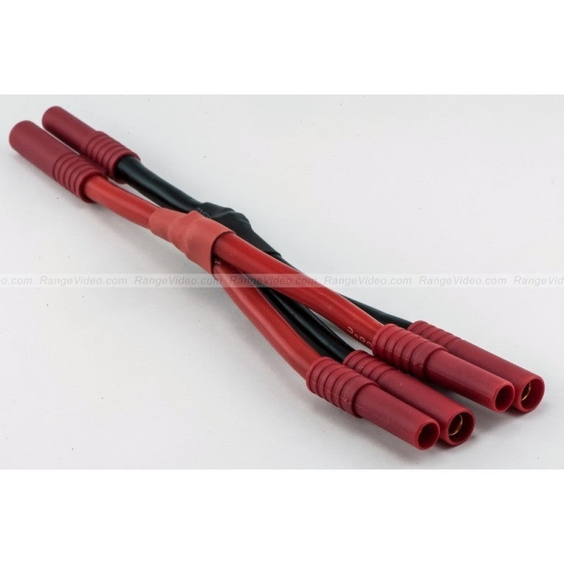 HXT 4.0mm Battery Parallel Harness Connector with 14AWG Silicone Wire - High Current Power Distribution for RC Cars, Drones, and Solar Power Systems