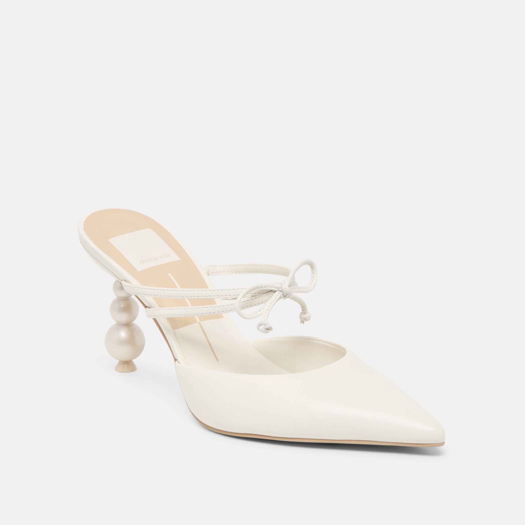 Klaire Pearl Heels - True White Leather Women's Dress Shoes for Weddings, Parties & Special Occasions