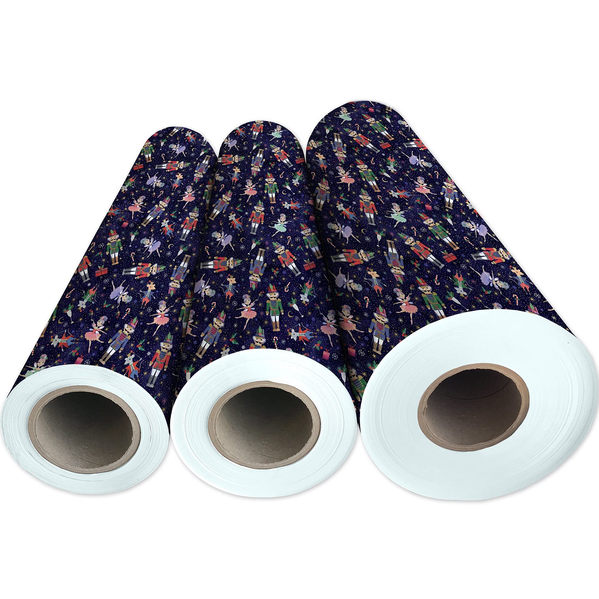 Jillson Roberts Bulk Christmas Gift Wrap - Nutcracker Ballet Design, 208 Feet x 30 Inches (1/4 Ream) - Perfect for Holiday Wrapping, Party Decorations & Festive Gift Giving