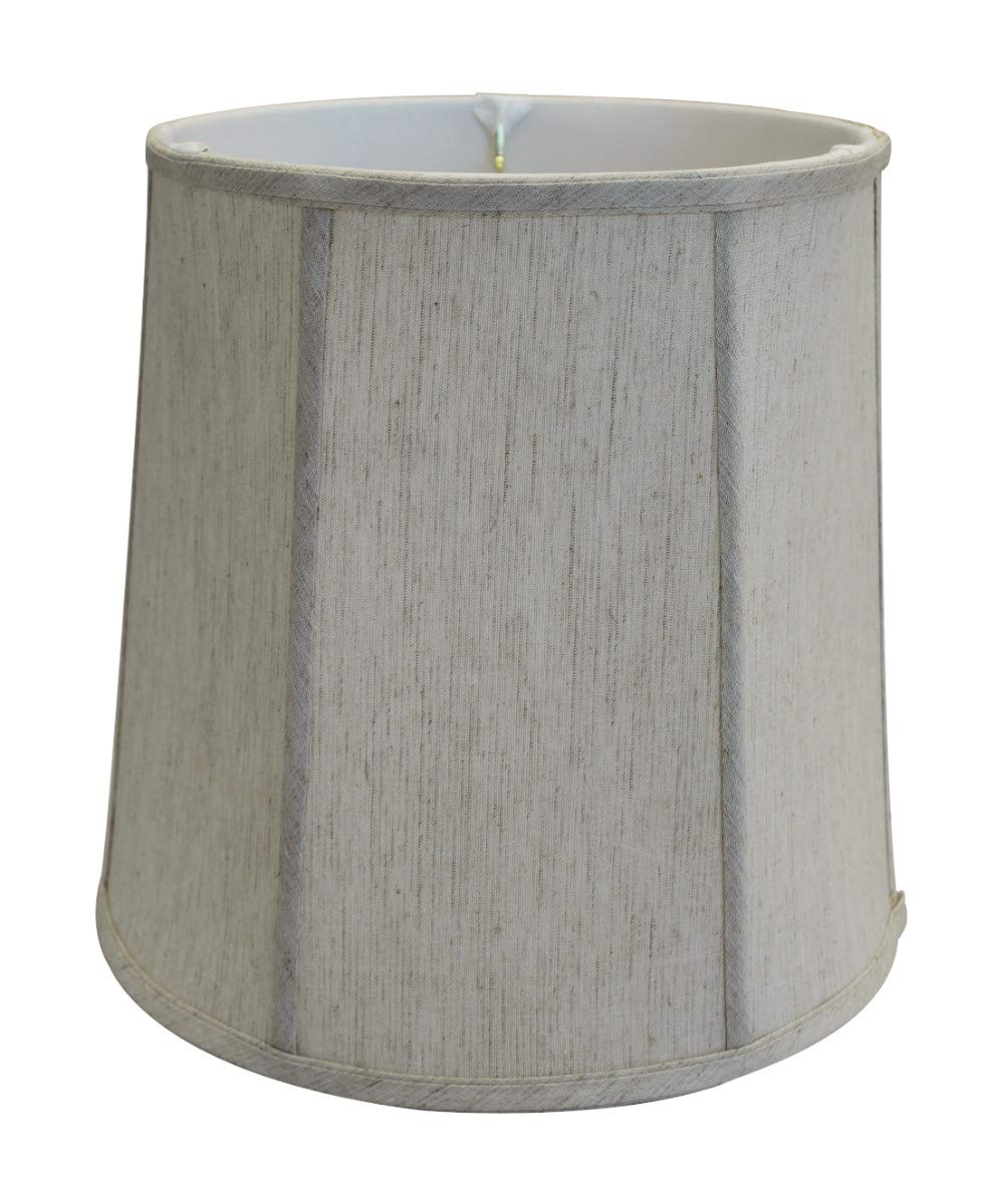 10x12x12 Textured Oatmeal Linen Fabric Drum Lampshade with Brass Spider Fitter - Medium Off-White Lamp Shade for Table & Desk Lamps - Ideal for Living Room, Bedroom, and Office Lighting Decor