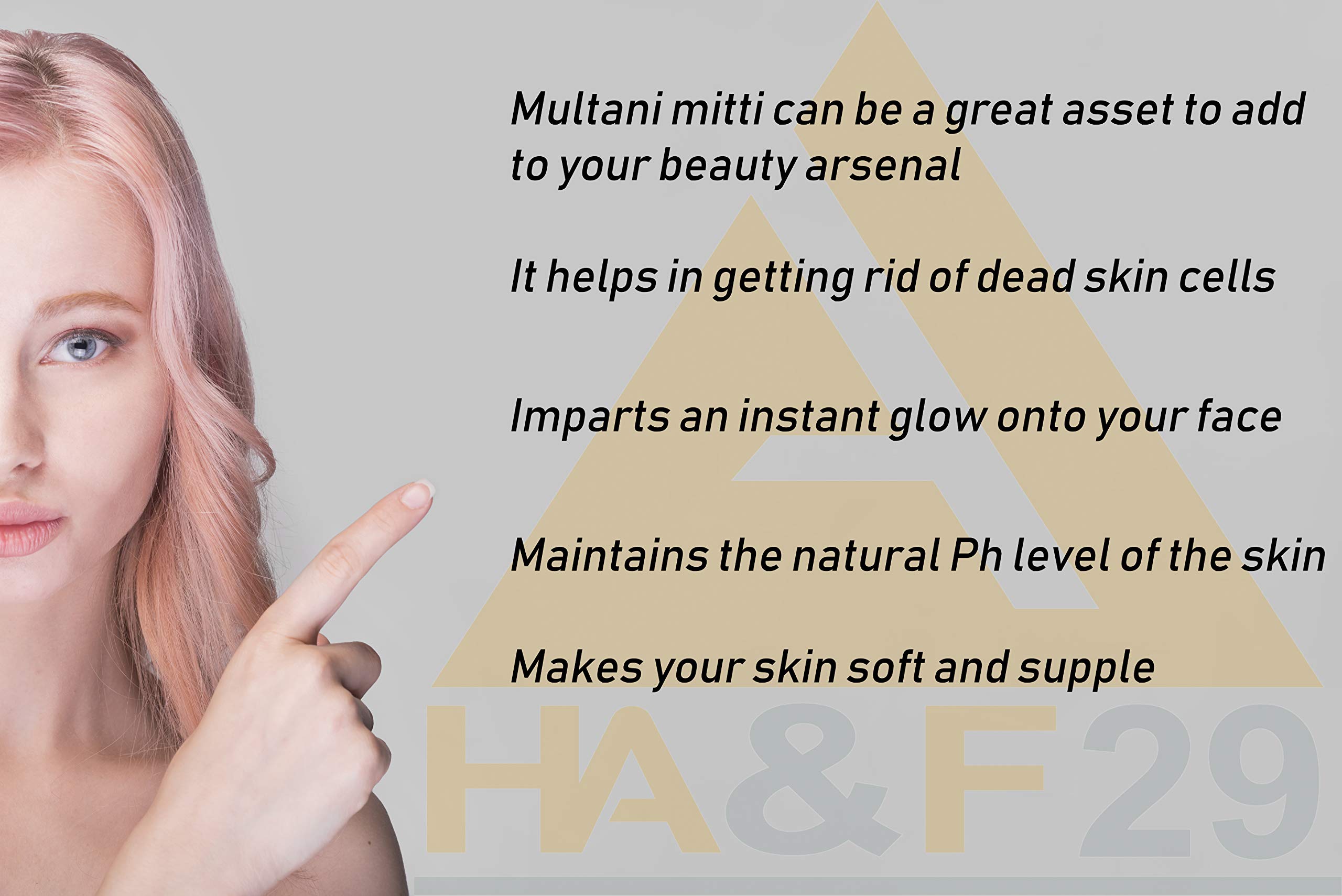 HA&F 29 Multani Mitti Powder (100g) - 100% Pure Fuller's Earth Clay for Glowing Skin & Hair Care | DIY Face Masks, Acne Treatment & Natural Beauty Remedies