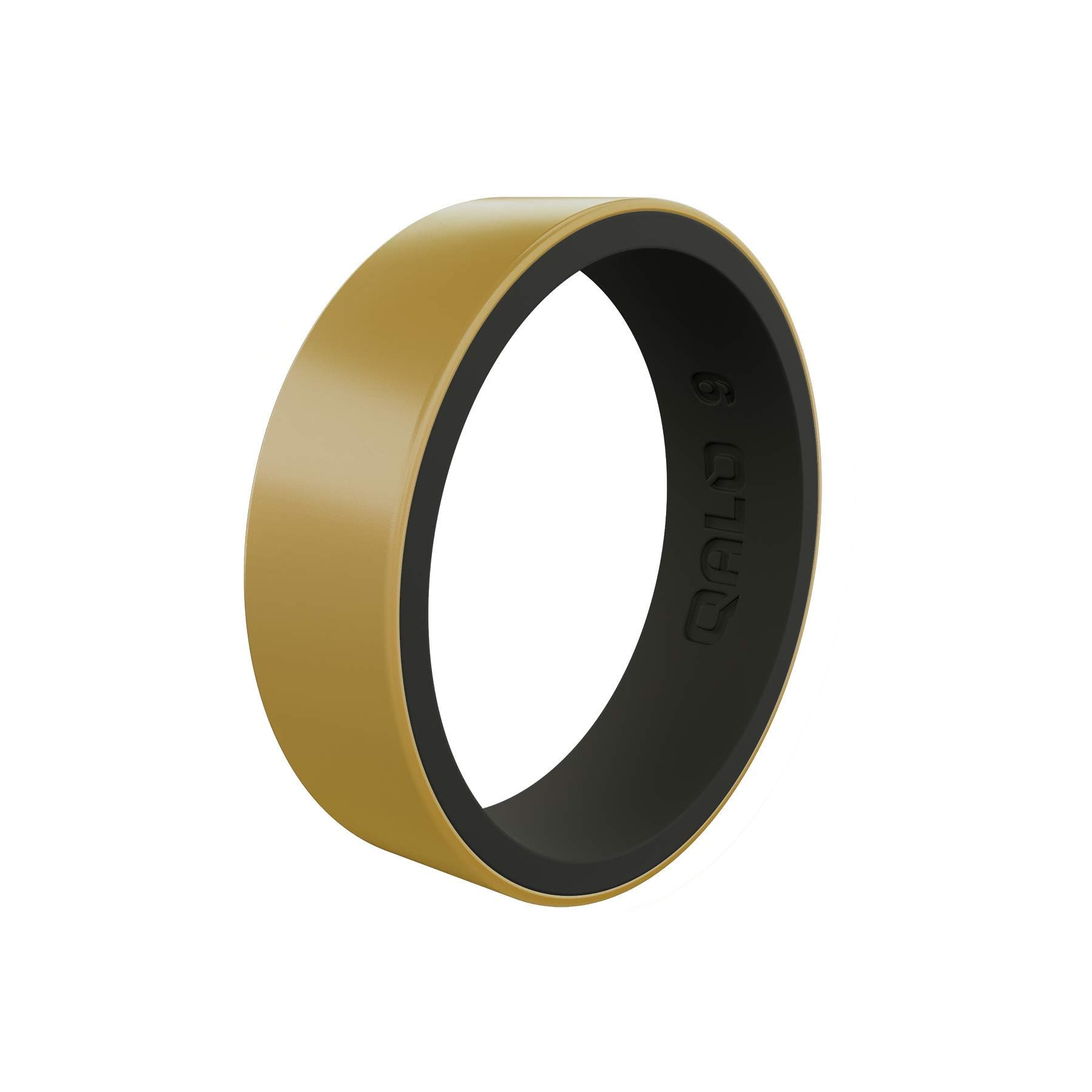 QALO Women's Comfort Fit Rubber Silicone Wedding Ring - Metallic Blank Strata Design, Breathable & Durable Engagement Band - Perfect for Active Lifestyles, Workouts, Swimming and Outdoor Adventures