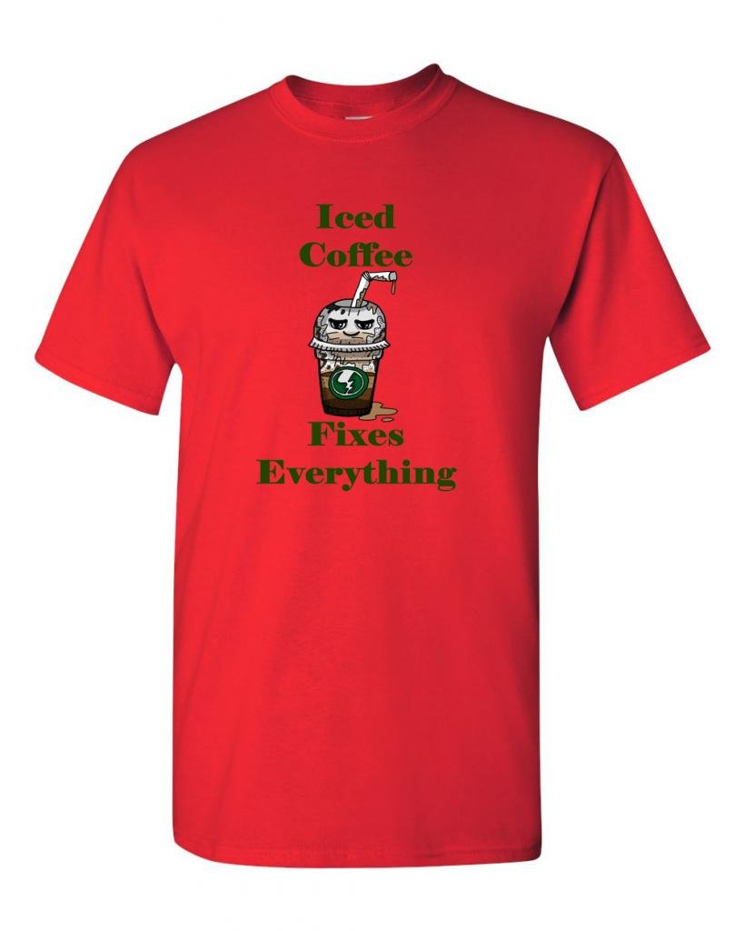 Funny Iced Coffee Lover T-Shirt for Adults - Cool & Comfortable Casual Wear for Coffee Enthusiasts | Perfect for Cafes, Work, and Relaxing Weekends