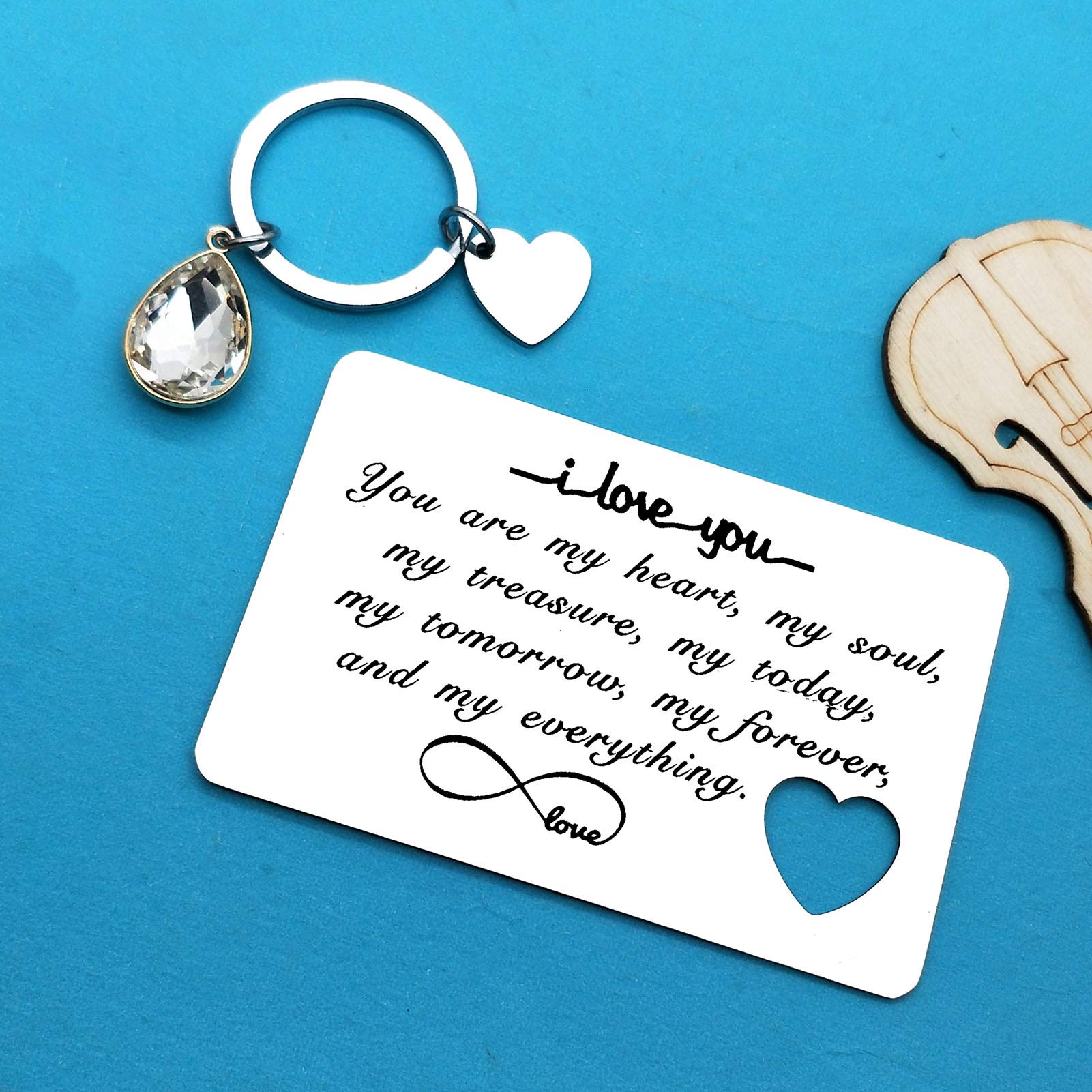 **Personalized Engraved Wallet Insert Card - Romantic Gift for Boyfriend, Husband, Fiance - I Love You Anniversary, Christmas, Birthday & Valentine's Day Gift for Men - Perfect for Weddings, Proposals & Special Occasions**