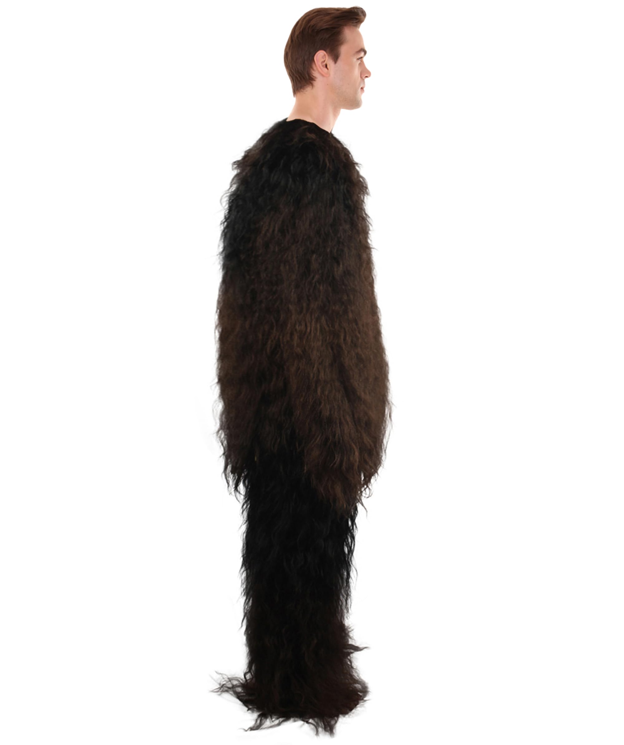 Unisex Hairy Warrior Ape Military Leader Resistance Gorilla Fighter Yeti Costume - Dark Brown Large Size for Cosplay, Halloween, LARP & Themed Parties