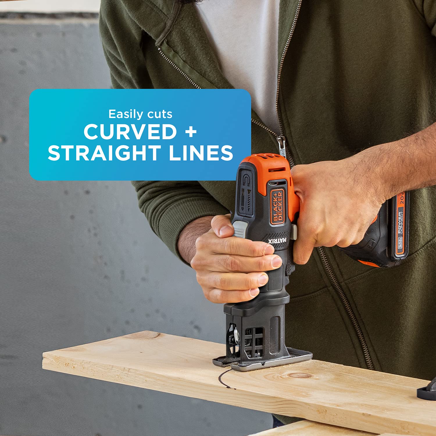 BLACK+DECKER Matrix Jig Saw Attachment For Cordless Drill (BDCMTJS) - Power Tool Accessory for Woodworking, DIY Projects & Home Improvement