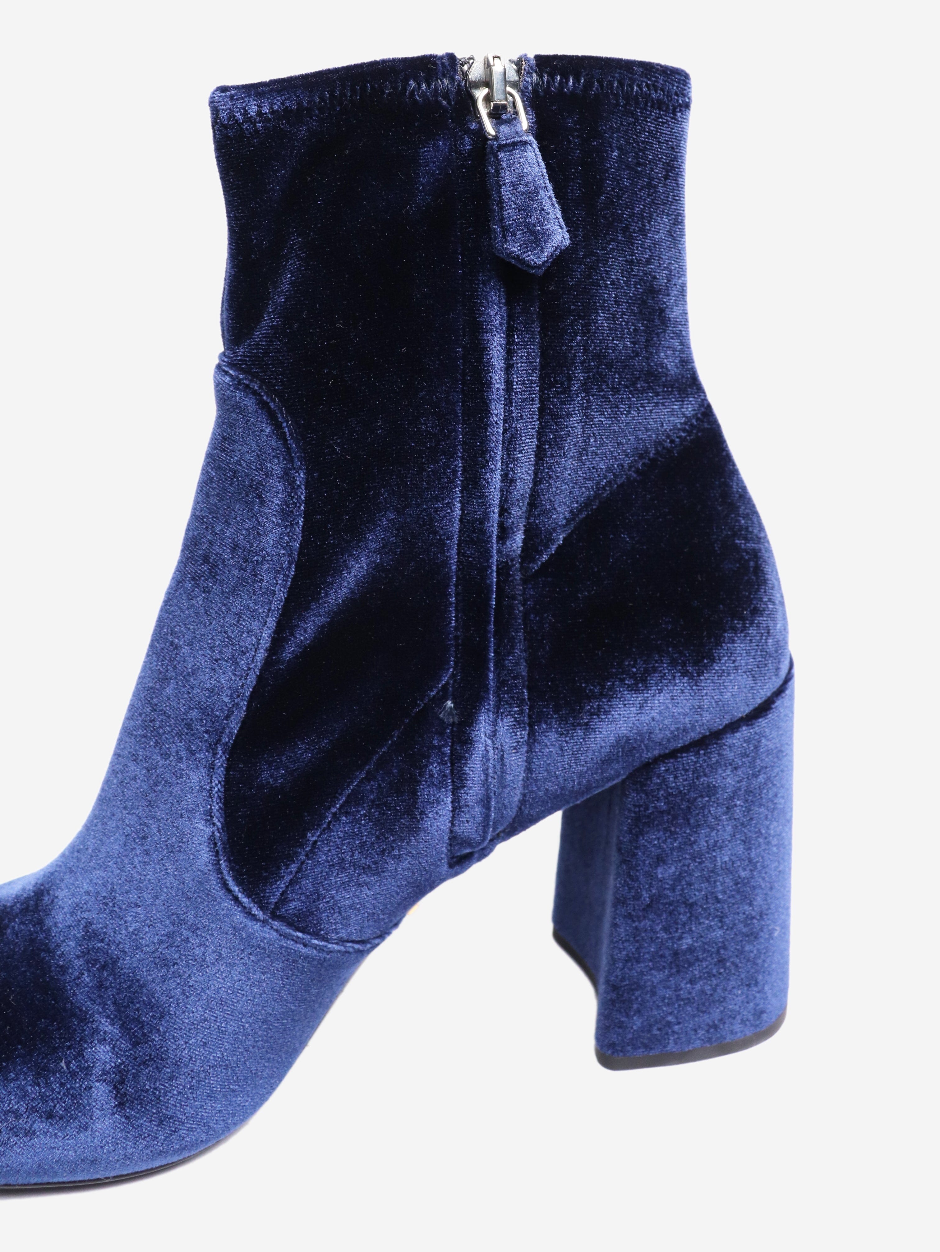 Blue Stretch Suede Ankle Boots Women's Size EU 40 (US 9) - Comfortable & Stylish for Fall & Winter Fashion, Office Wear & Casual Outings