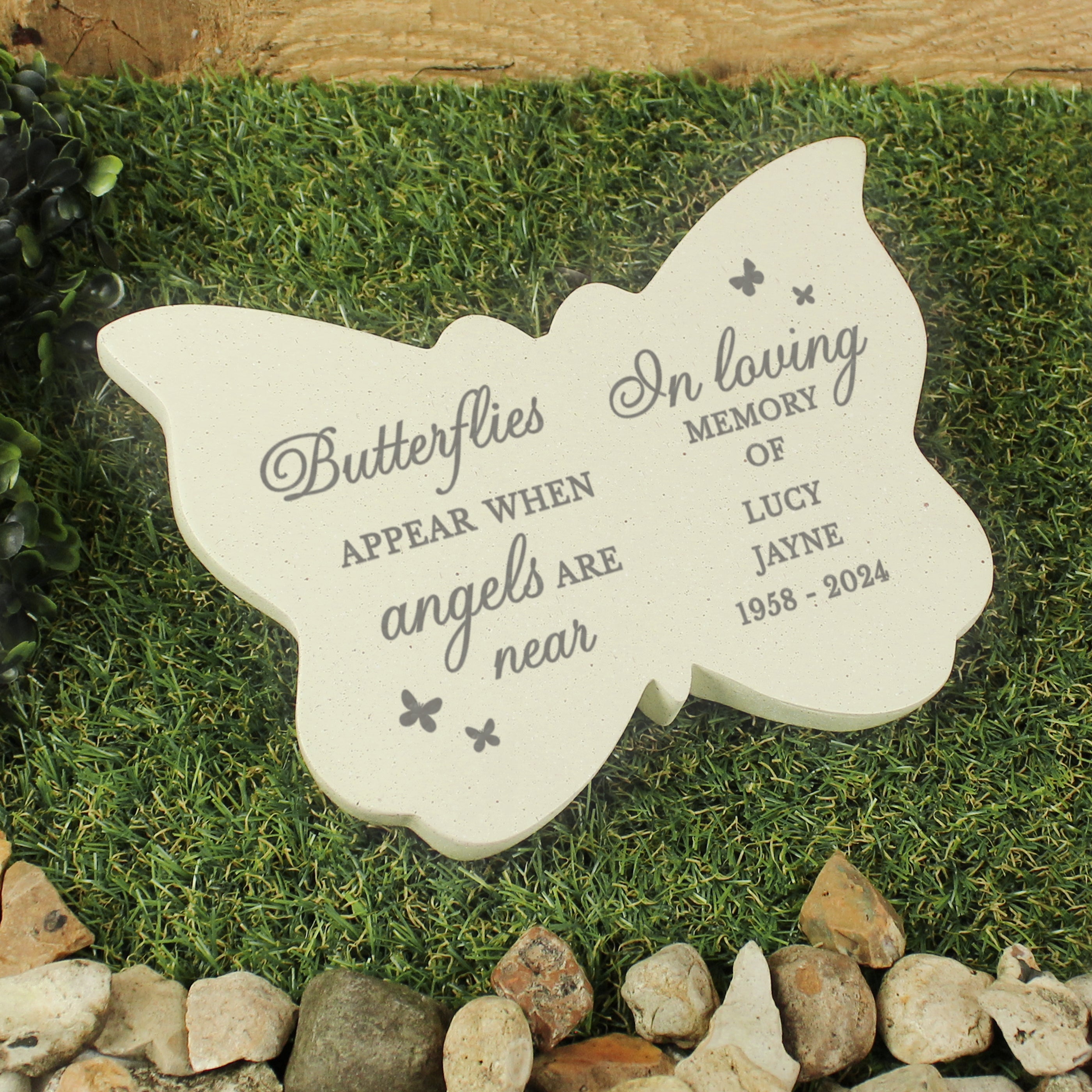 Personalized Memorial Butterfly Grave Marker - Handcrafted Keepsake for Loved Ones | Perfect for Cemeteries, Gardens & Memorial Displays