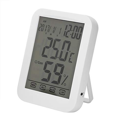 Digital Hygrometer Clock Thermometer - High Stability Indoor Temperature & Humidity Monitor for Home, Office, Bedroom, Nursery - Perfect for Weather Monitoring & Climate Control