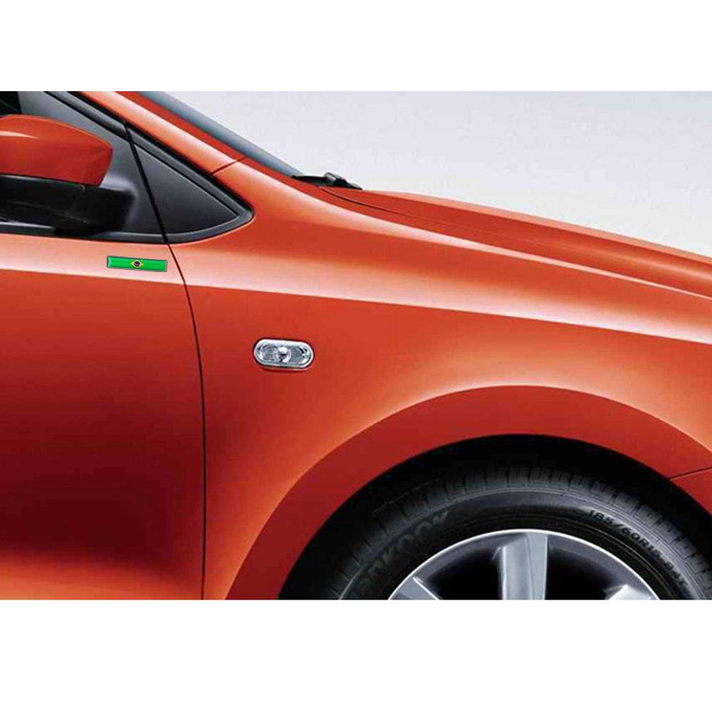 1 Pair 3D Brazilian Flag Metal Car Stickers - Aluminum Auto & Motorcycle Decals for Trunk, Body, and Styling | Perfect for National Pride, Car Shows, and Personalizing Your Vehicle