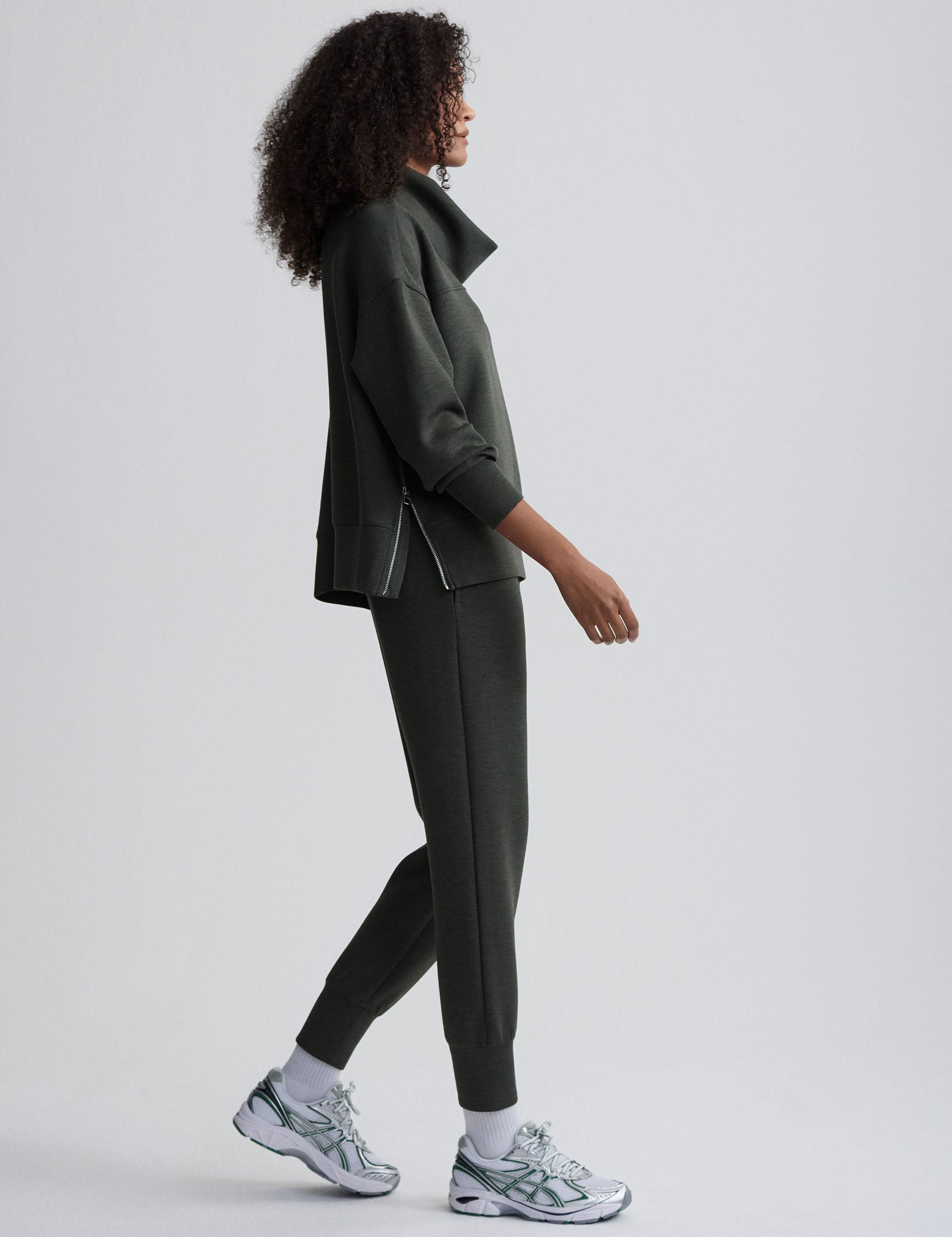 Priya Women's Longline Sweatshirt - Olive Marl Color | Soft & Comfortable Pullover for Casual Wear, Lounge, and Outdoor Activities