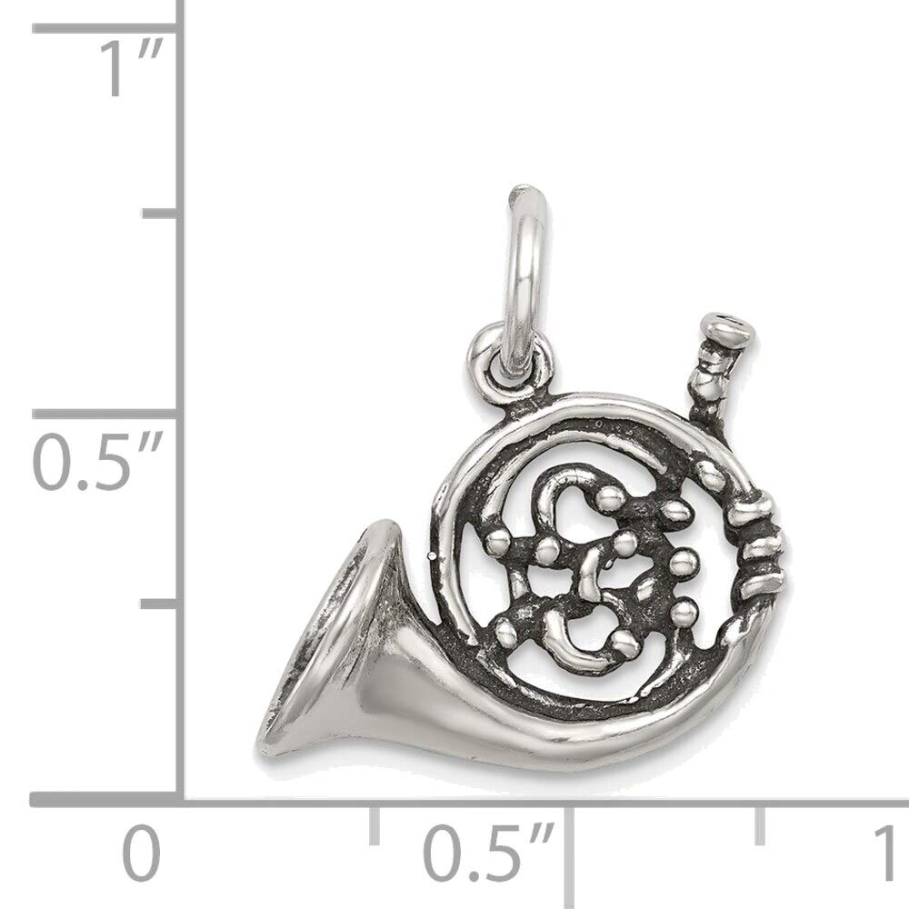 Sterling Silver French Horn Charm - Vintage Jewelry for Music Lovers