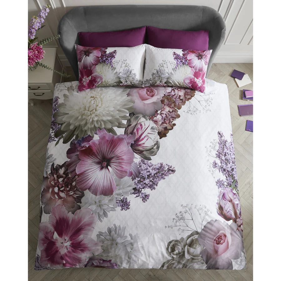 Laurence Llewelyn Bowen Mayfair Lady Duvet Cover Set - Luxury Floral Bedding Collection for Queen/King Size - Perfect for Master Bedroom & Guest Room Decor