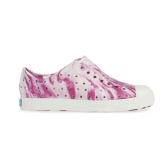 Native Shoes Blossom Pink Marbled Jefferson Toddler & Kids Sneakers - Lightweight Comfortable Walking Shoes for Playground & Everyday Wear